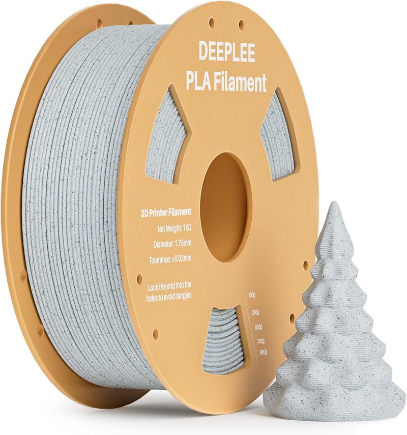 Deeplee PLA 1.75mm 3D Printer Filament, Dimensional Accuracy +/- 0.02mm, Neatly Wound, No Clogging, Vacuum Package, Fits for Most FDM 3D Printers, 1kg Marble - Image 1